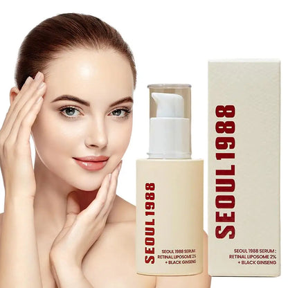 Korean Skincare Ginseng Facial Essence 1988 Black Gingeng Extract Glow Face Serum Improve Skin Elasticity Brighten Dull Dry Skin