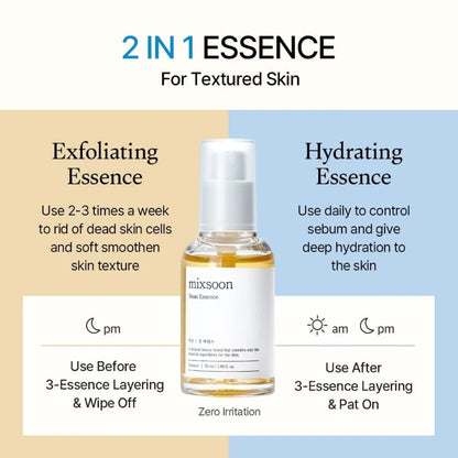 MIXSOON Bean Essence - Exfoliating Facial Serum with Hyaluronic Acid
