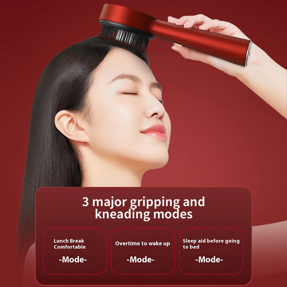 Electric Massage Comb with Vibration Red Light Therapy Scalp Brush Hair Growth Anti-Hair Loss Liquid Oil Applicator Hair Care