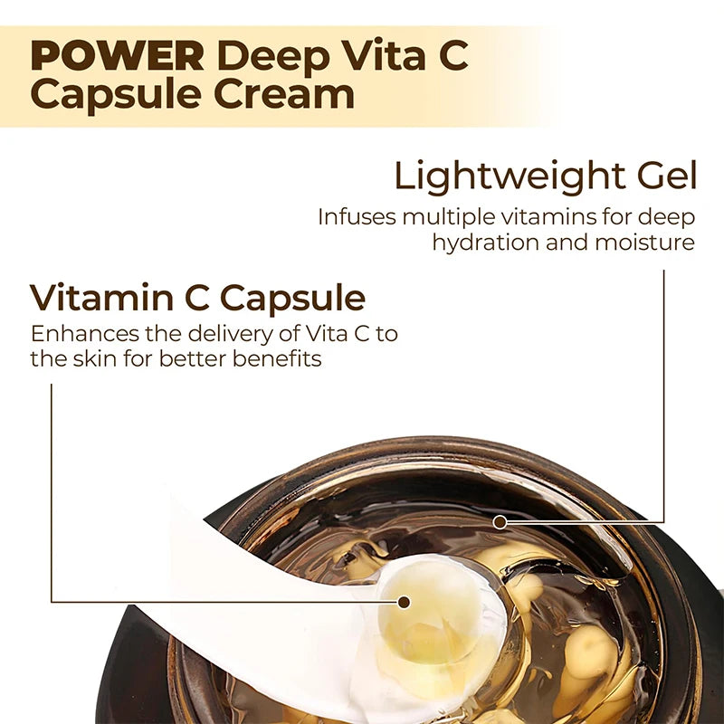 Anti-Wrinkle Vita C Capsule Cream with Collagen - Korean Anti-Aging Gel