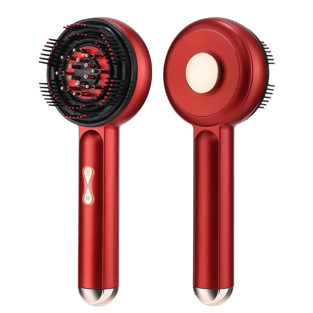 Electric Massage Comb with Vibration Red Light Therapy Scalp Brush Hair Growth Anti-Hair Loss Liquid Oil Applicator Hair Care
