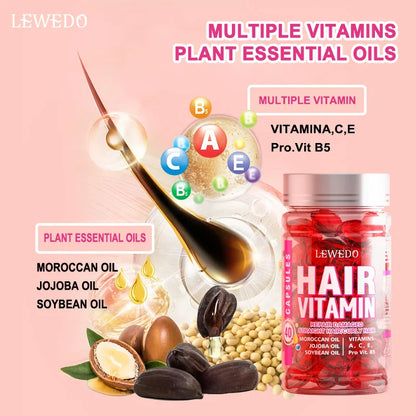 Hair Vitamin Serum Capsule Hair Treatment Serum Enriched with Moroccan Avocado Oils Vitamins A C E Pro B5 No Rinse