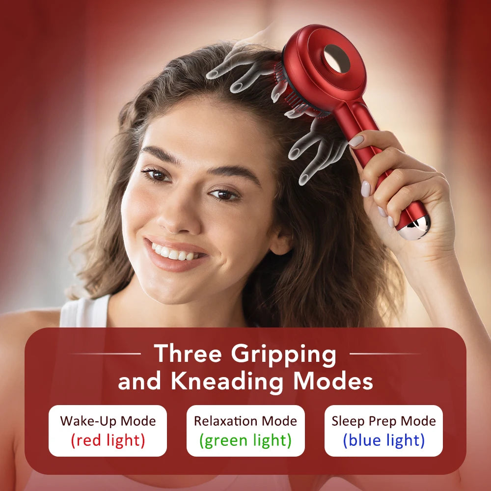 Electric Massage Comb with Vibration Red Light Therapy Scalp Brush Hair Growth Anti-Hair Loss Liquid Oil Applicator Hair Care